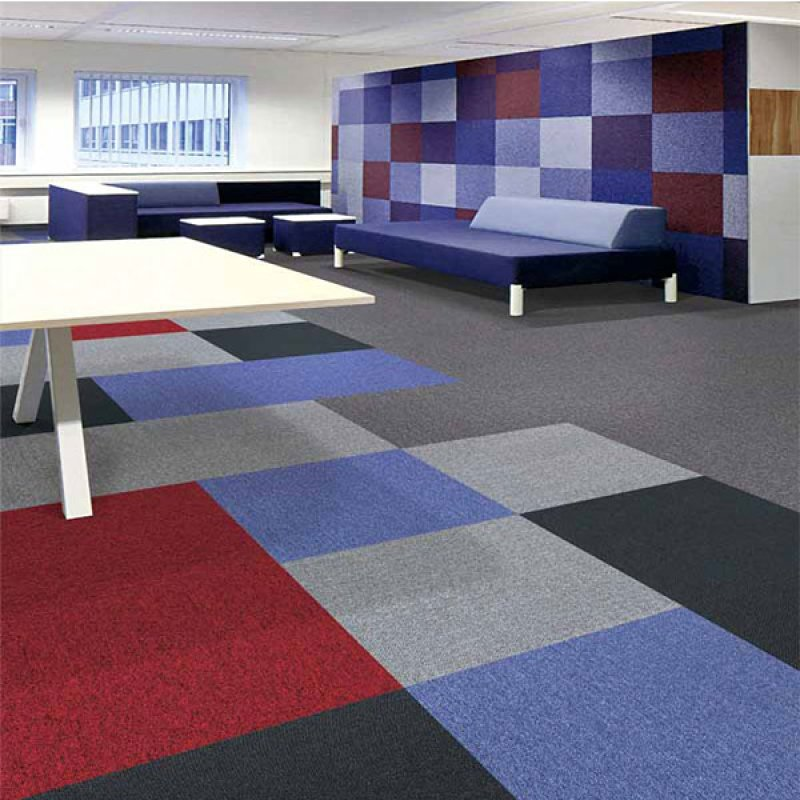 Comercial use carpet tiles 50x50 PVC backing fireproof office carpet tiles